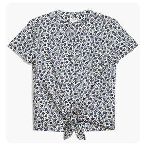 J. Crew Blue and White Floral Button Down Shirt
